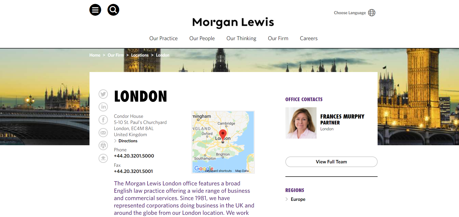 Morgan, Lewis and Bockius UK LLP